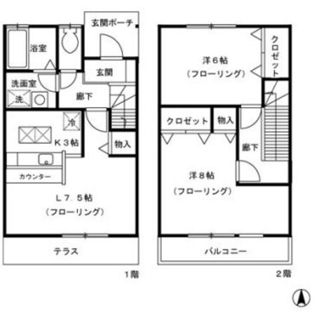 Ｗテラスの物件間取画像